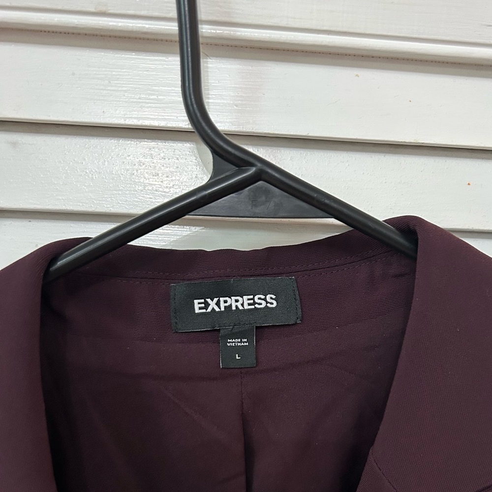 Express women’s One Button Boyfriend Blazer in Dark Purple size large - Picture 3 of 4
